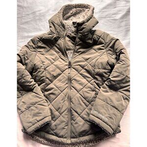 Free Country Girls Reversible Fleece Jacket - [S 7/8] - Olive/Vine